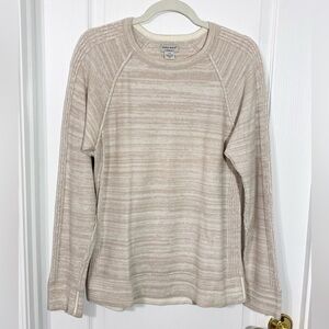 Y2K Guess Cotton Wool Crewneck Raglan Sweater Tan White Men’s Medium